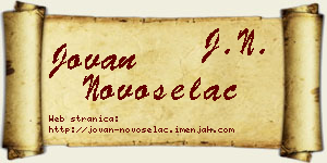 Jovan Novoselac vizit kartica